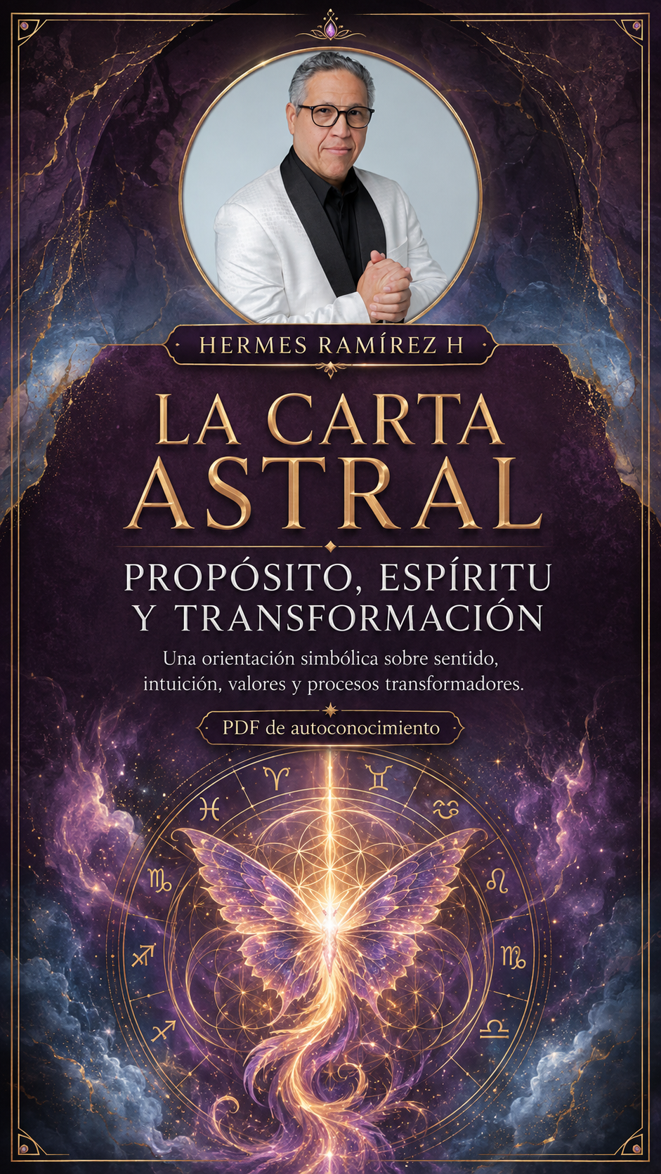 Portada de la carta astral Propósito, Espíritu y Transformación
